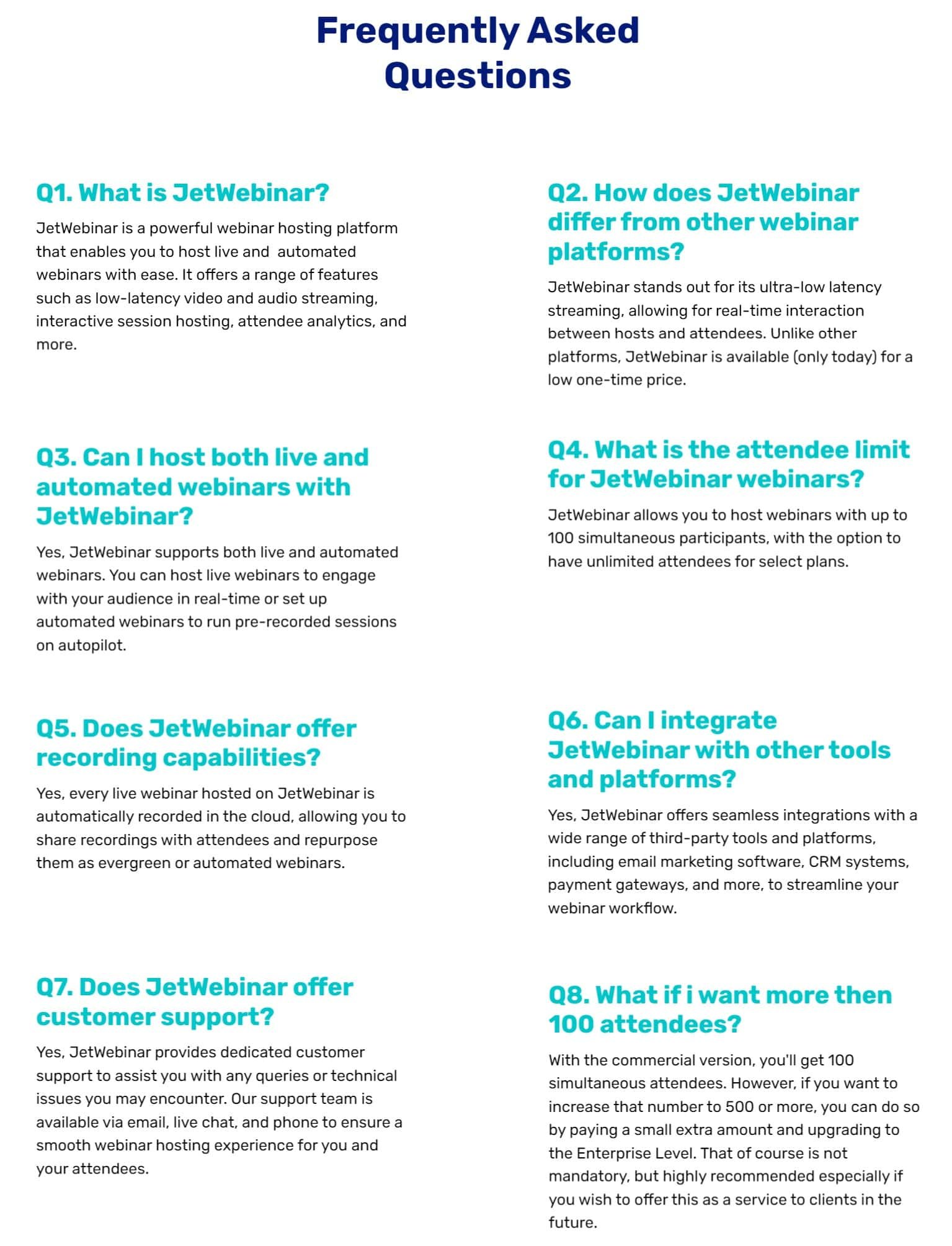 JetWebinar - FAQ