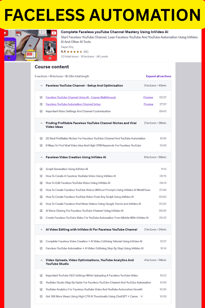Bonus - Faceless YouTube Automation Using AI