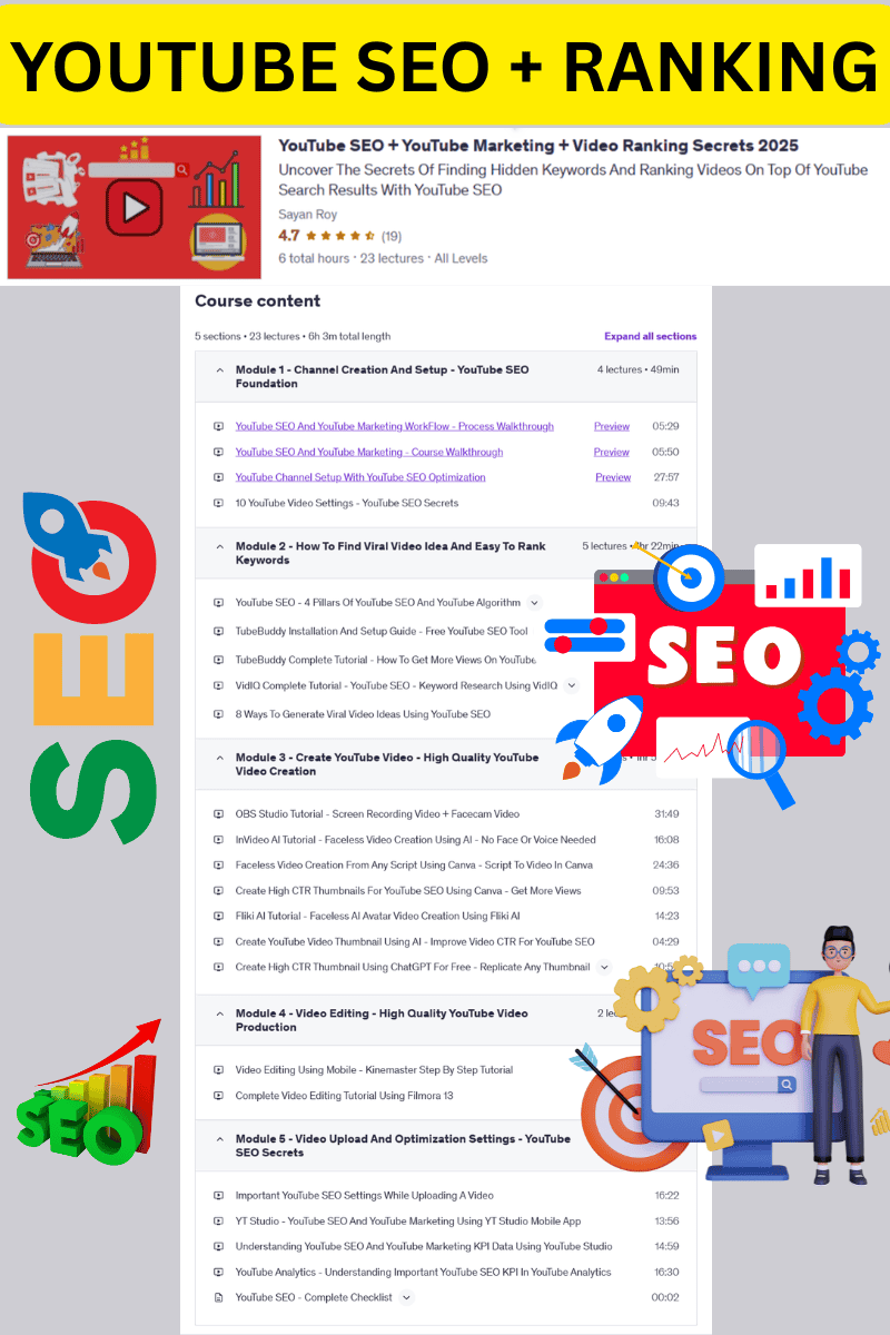 Bonus - YouTube SEO + YouTube Ranking Secrets