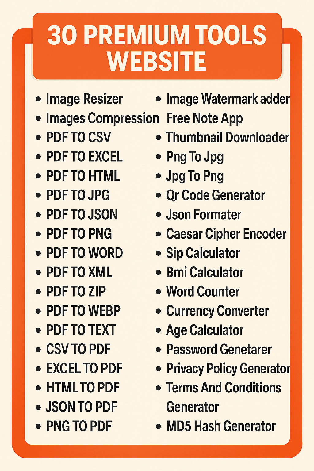 Bonus – 30 Premium Tools Website With Whitelabel License + Source Code Bonus - 30 Tools Website With Source Code + Whitelabel License
