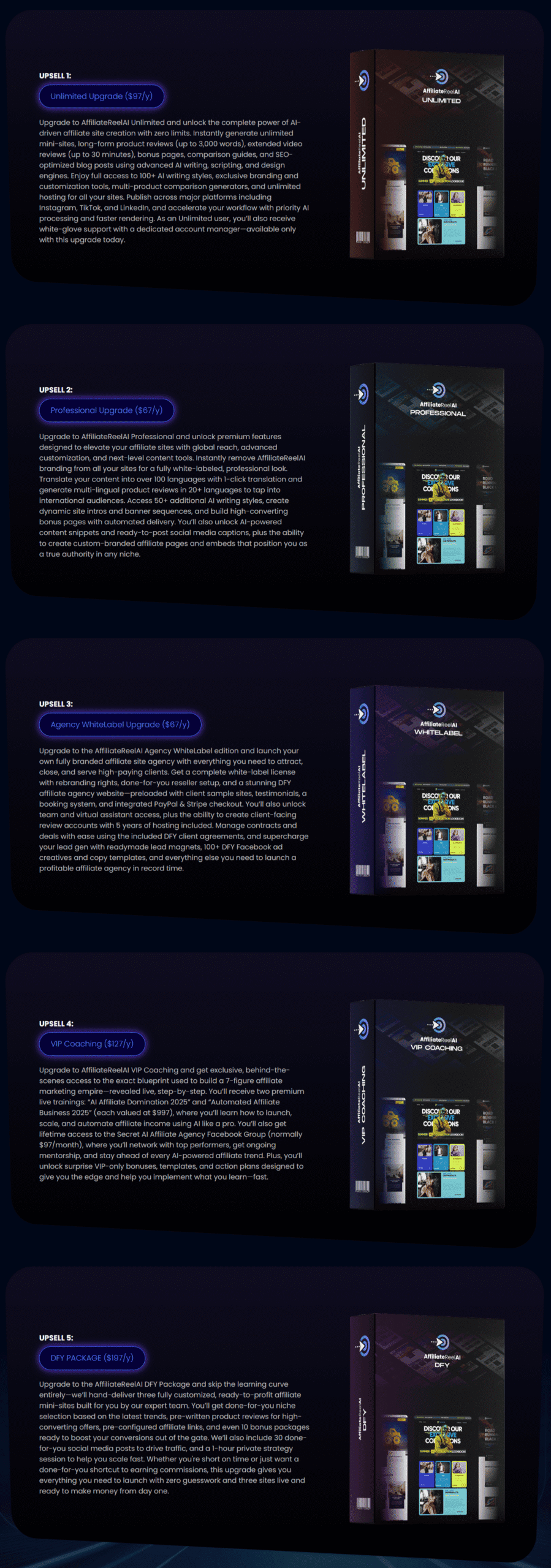 AffiliateReelAI - Upgrades