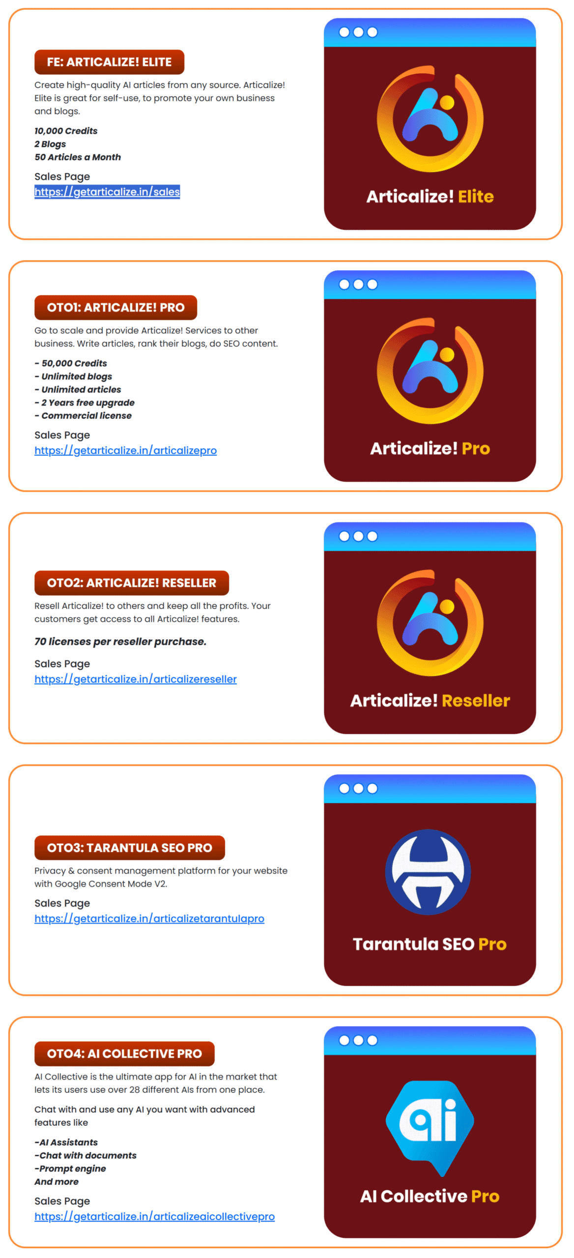 Articalize - Upgrades