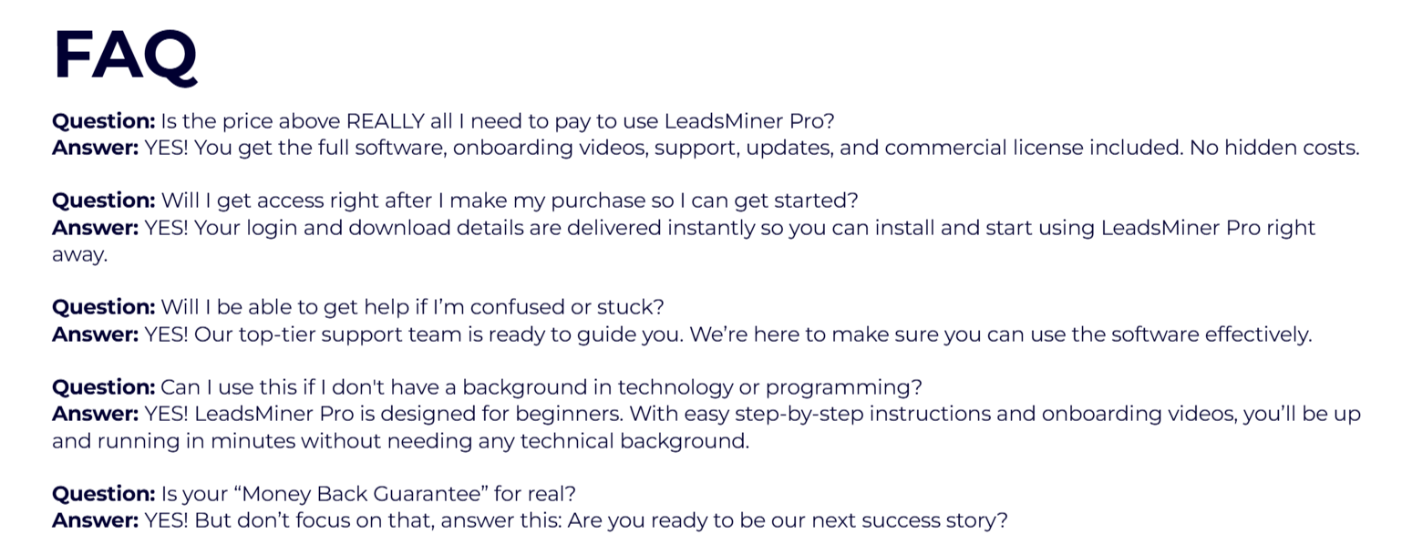 LeadsMinerPRO - FAQ-min