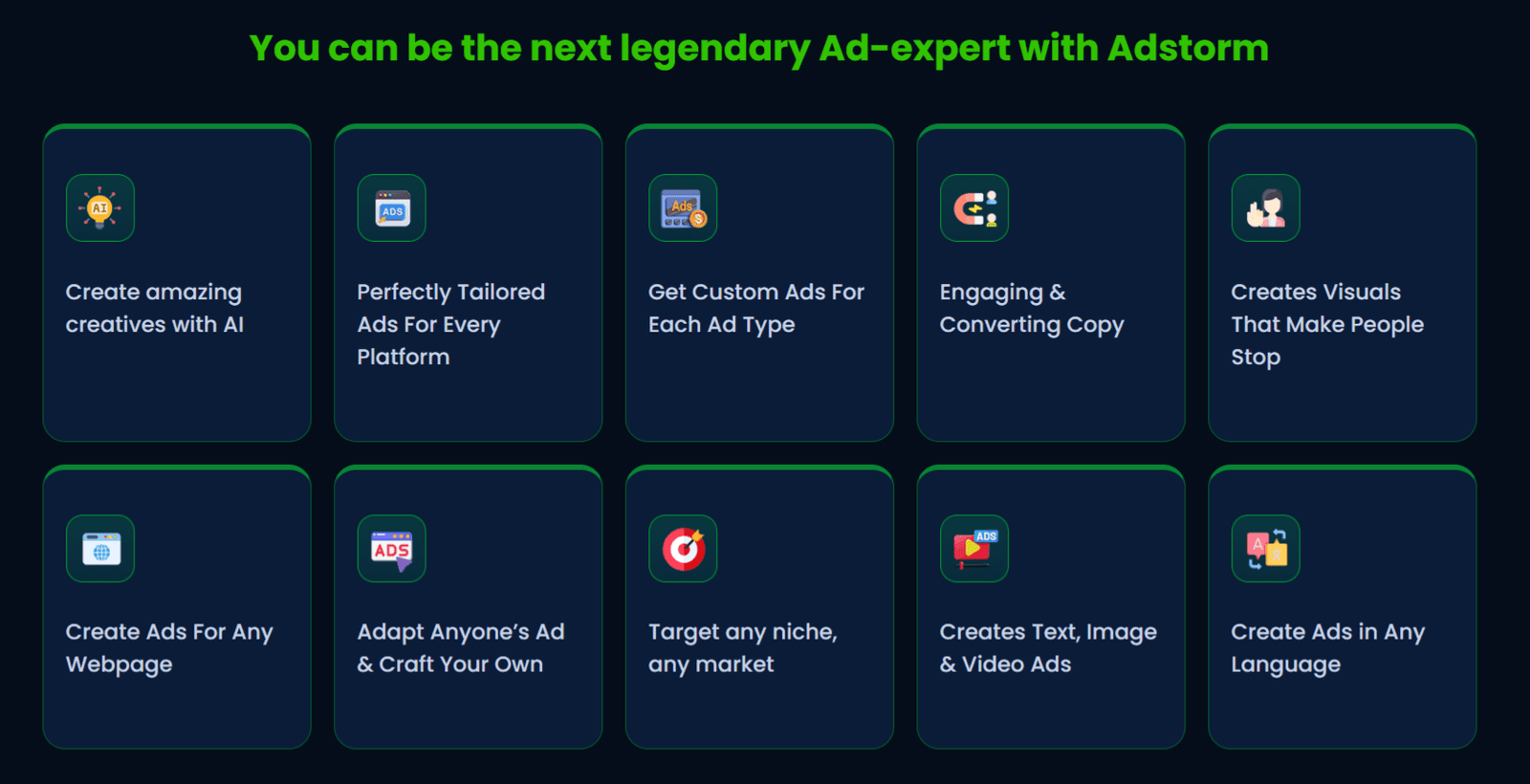 Adstorm β Features Adstorm - Features