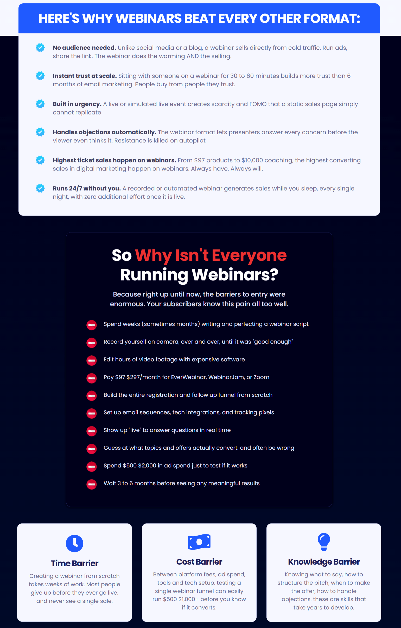 WebinarClones AI β Why Webinar Beats Every Other Format Webinar Clones AI