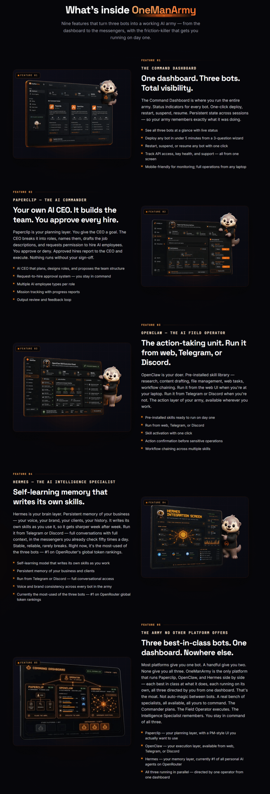 OneManArmy - Feature Set 1