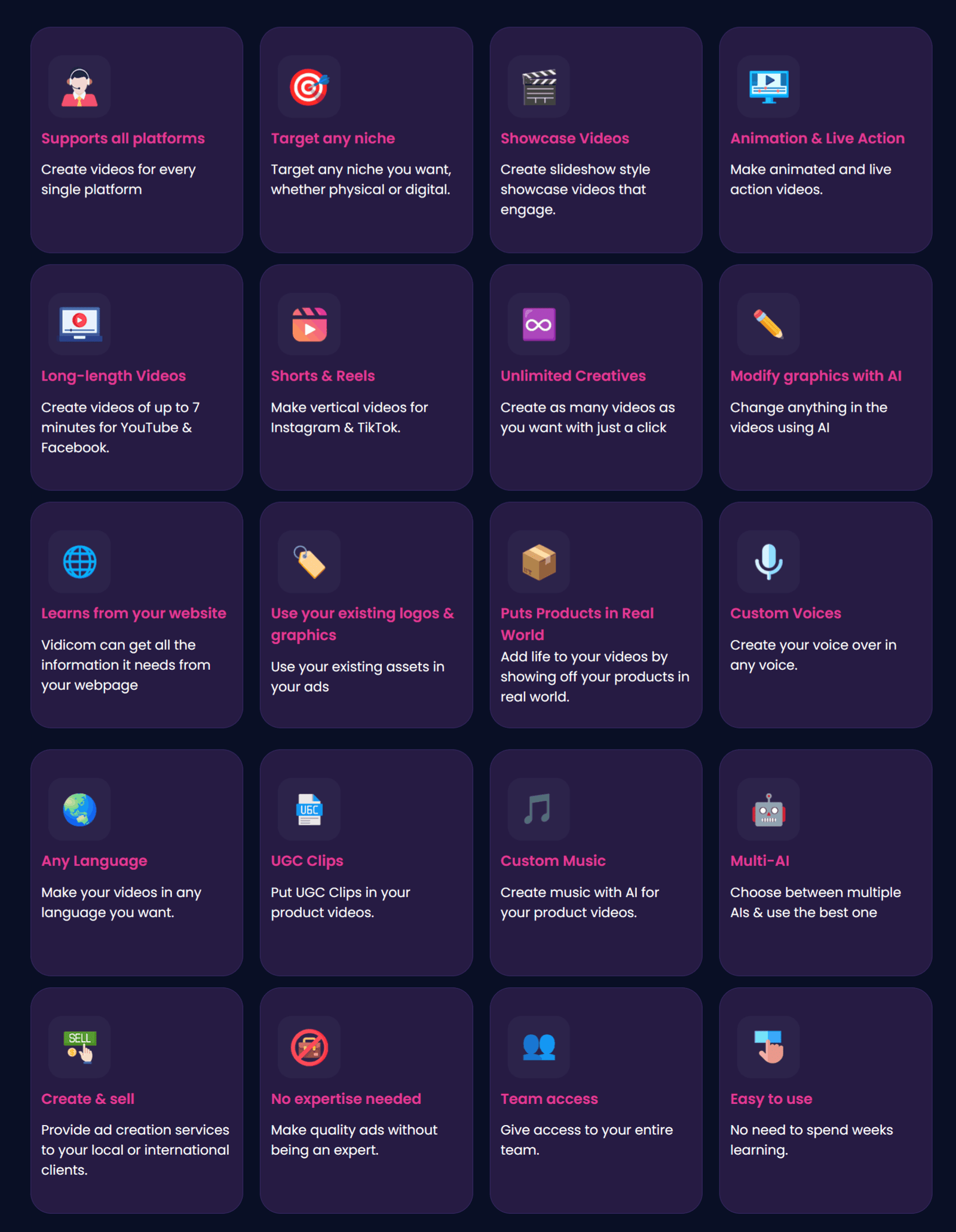 Vidicom - Features