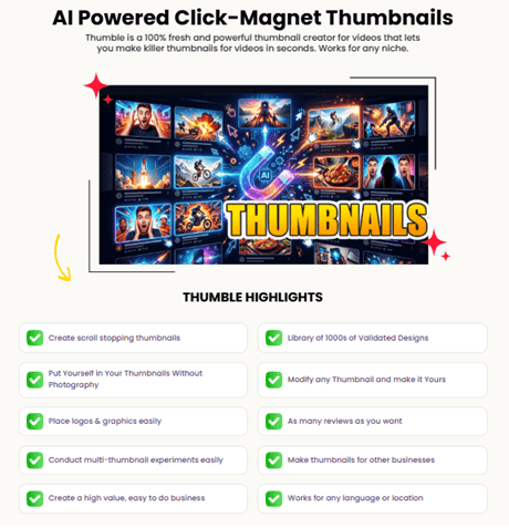 Thumble AI - Features + Benefits