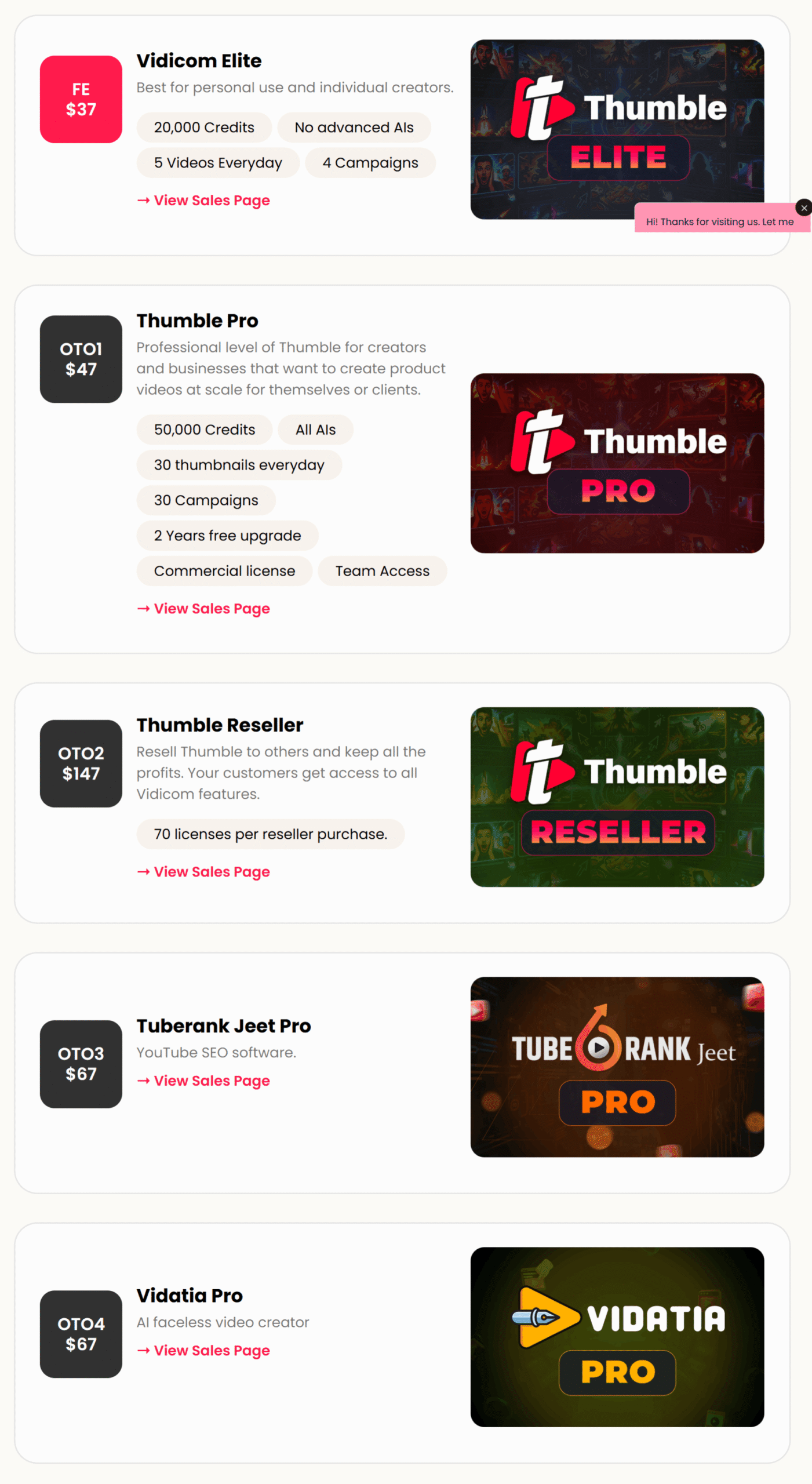 Thumble AI - Upgrades