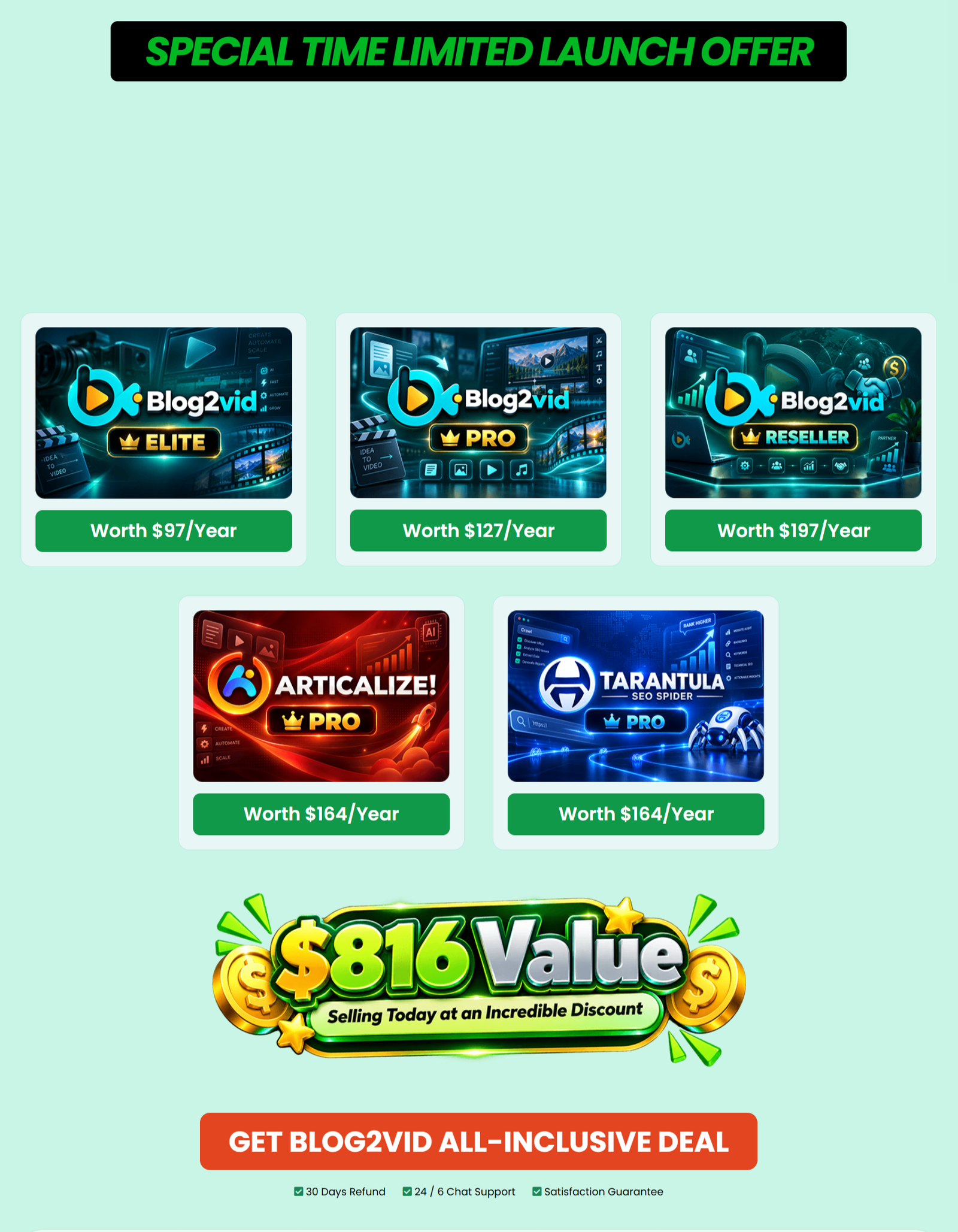 Blog2Vid - All-Inclusive Deal Offer